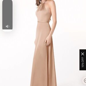 Azazie Delmar Satin Bridesmaid Dress in English Rose